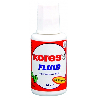 Корректирующая жидкость Kores FLUID с кисточкой, 20 мл